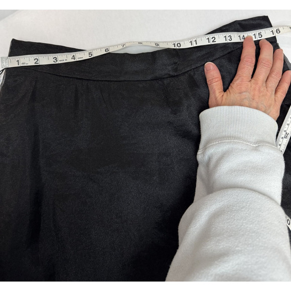 Vintage Whimsigoth Maxi Skirt Sheer Black Organza Lined Goth Evening Sheen Sz 14 - Picture 5 of 11